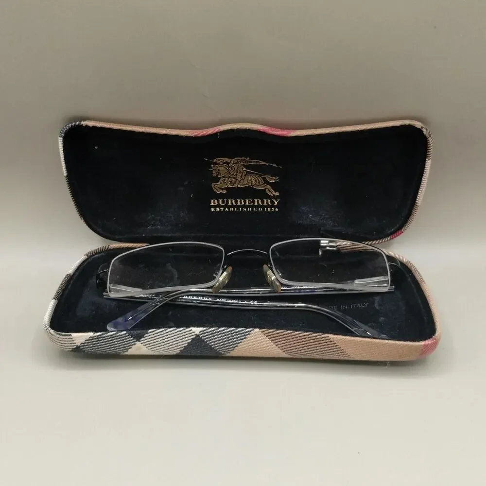 Burberry Black Glasses Half Rim Glasses Frames. With Prescription Lenses